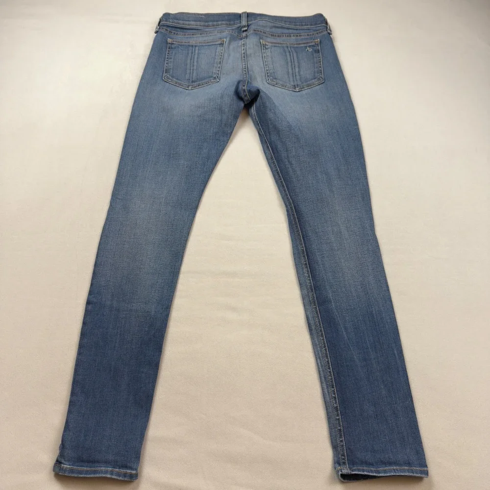 Rag & Bone Low Rise Ankle Skinny Distressed Blue Denim‎ Women's Size 28